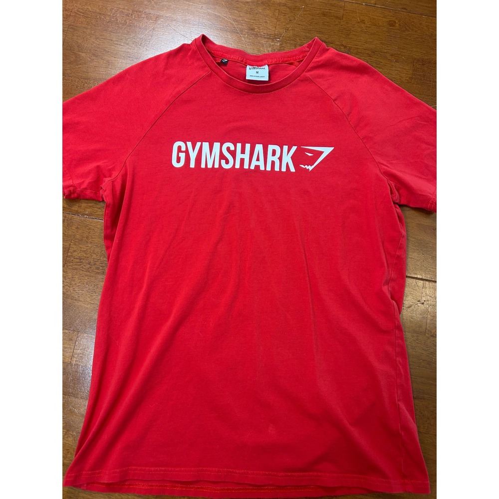 Gymshark T-Shirt Mens Medium Red Apollo Short Sleeve Logo Graphic Athletic